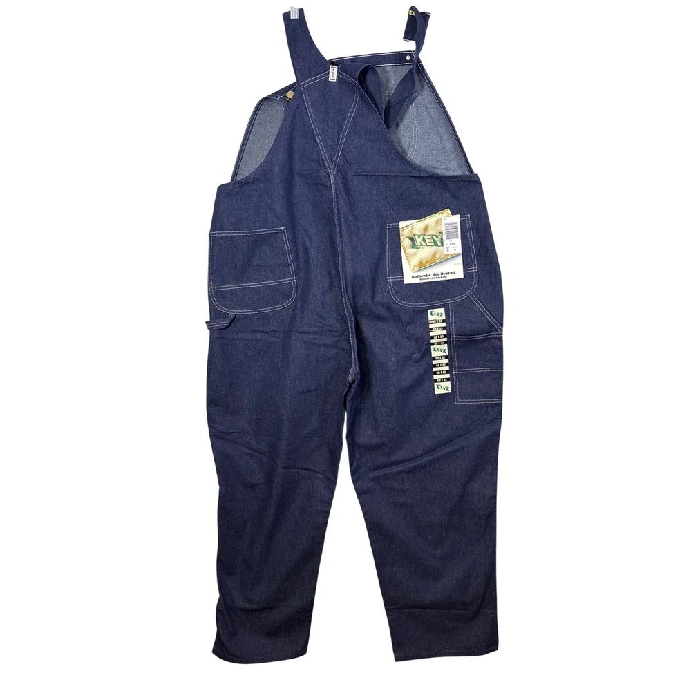 Key Imperial Mens Indigo Blue Denim Bib Overalls 50x32 NWT Workwear 272.41
